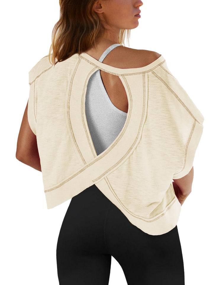 Damen modernes Cut-Out Oberteil Echo Archiv
