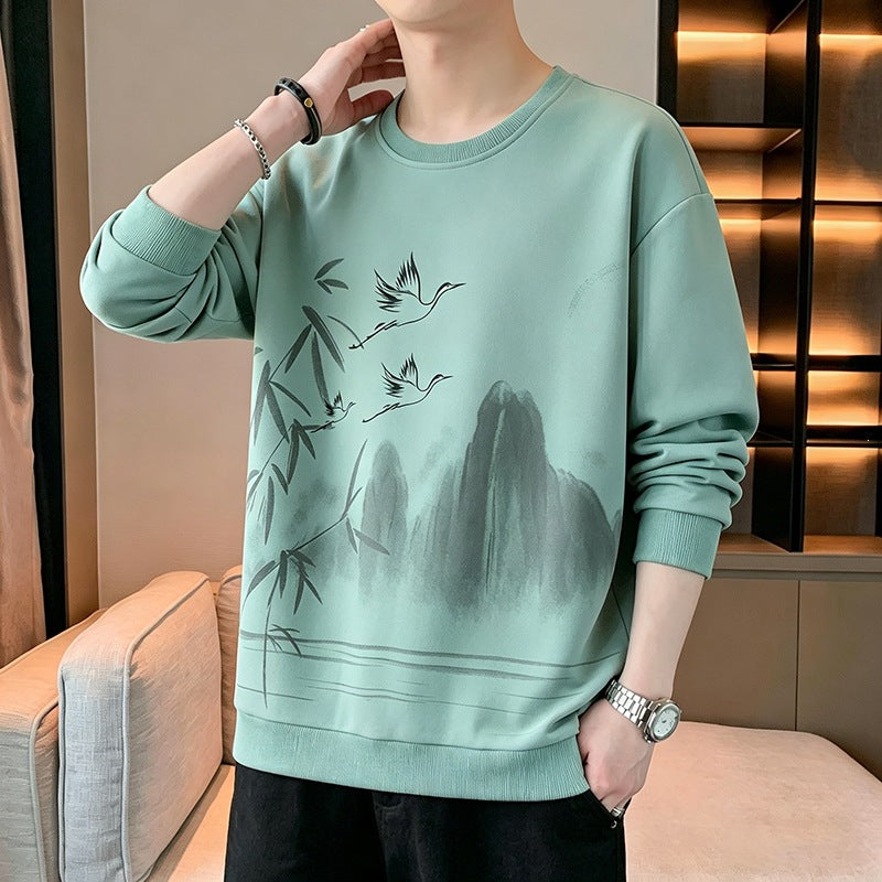 Unisex Oversize‑Sweatshirt mit Pinsel‑Print & geripptem Saum Echoarchiv