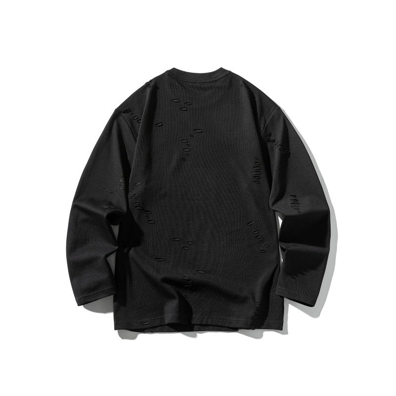 Unisex Oversize-Sweatshirt aus schwerer Baumwollmischung mit Distressed‑Effekt und feiner Waffelstruktur Echoarchiv