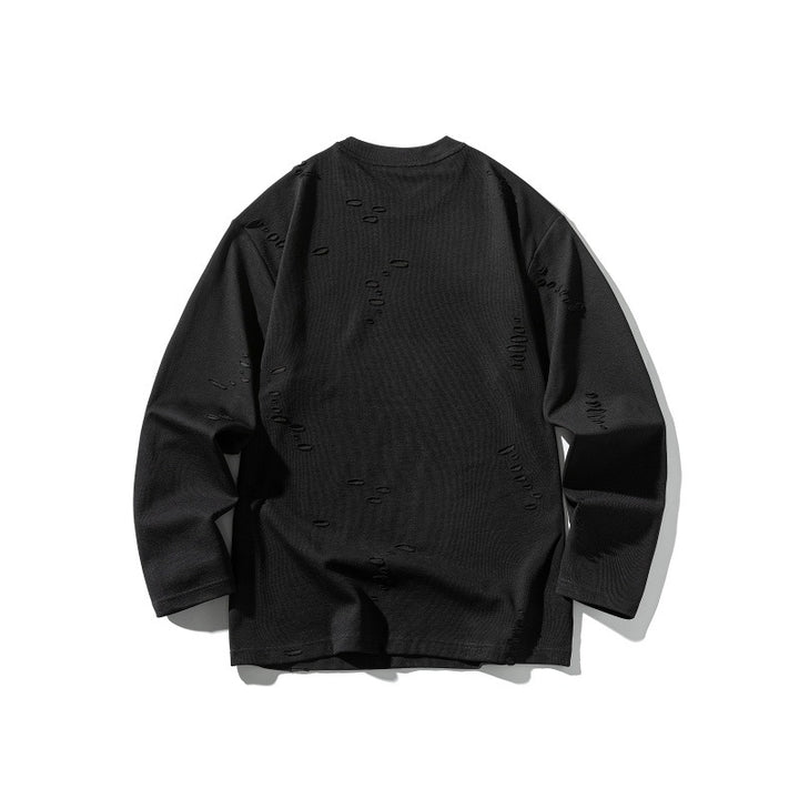 Unisex Oversize-Sweatshirt aus schwerer Baumwollmischung mit Distressed‑Effekt und feiner Waffelstruktur Echoarchiv