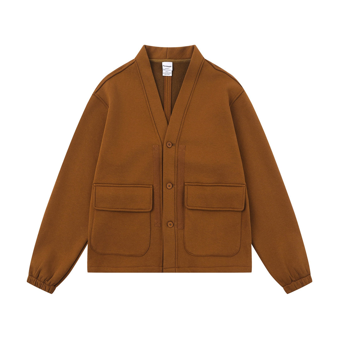 Unisex Oversize Sweatjacke mit Schalkragen und aufgesetzten Taschen Echoarchiv
