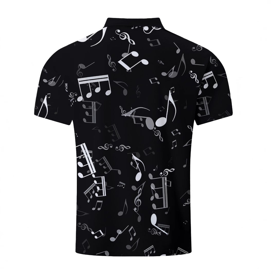 Herren Poloshirt mit musikalischem Druck Echoarchiv