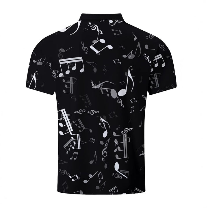 Herren Poloshirt mit musikalischem Druck Echoarchiv