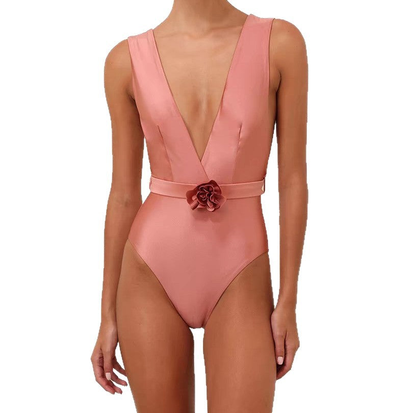 Damen Eleganter Badeanzug mit Blumenapplikation Echo Archiv