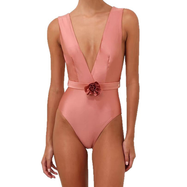 Damen Eleganter Badeanzug mit Blumenapplikation Echo Archiv