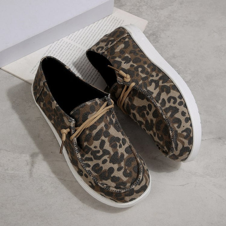 Damen Modische Loafers mit Leo-Muster Echo Archiv