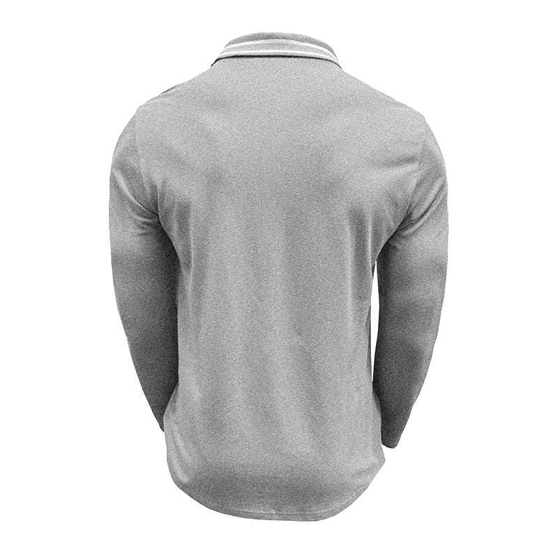 Herren Langarm Poloshirt mit modernem Design und kontrastierenden Akzenten Echoarchiv