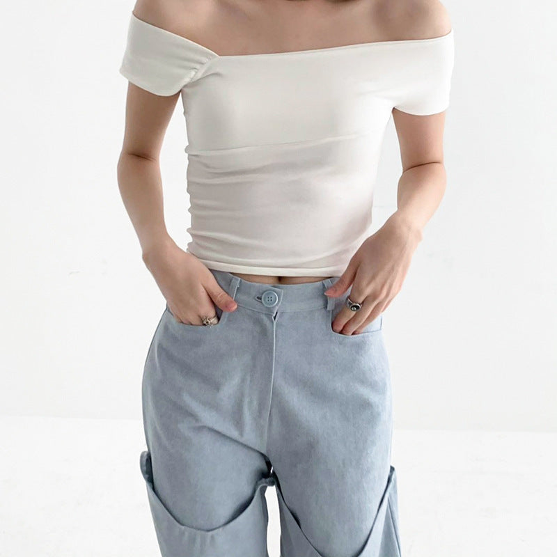 Damen modernes asymmetrisches Oberteil mit trendigem One-Shoulder-Design Echo Archiv