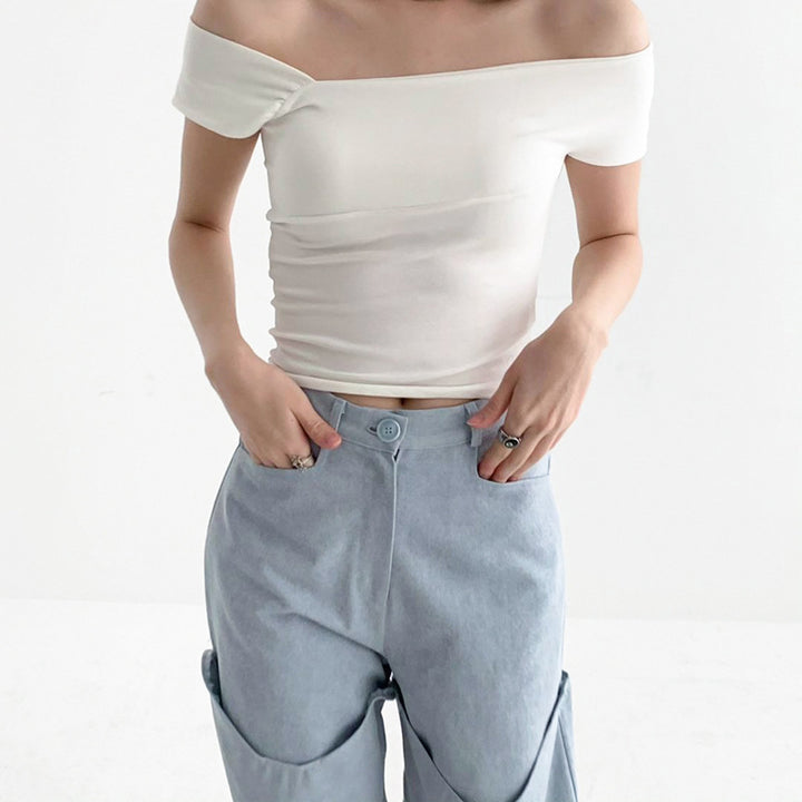 Damen modernes asymmetrisches Oberteil mit trendigem One-Shoulder-Design Echo Archiv