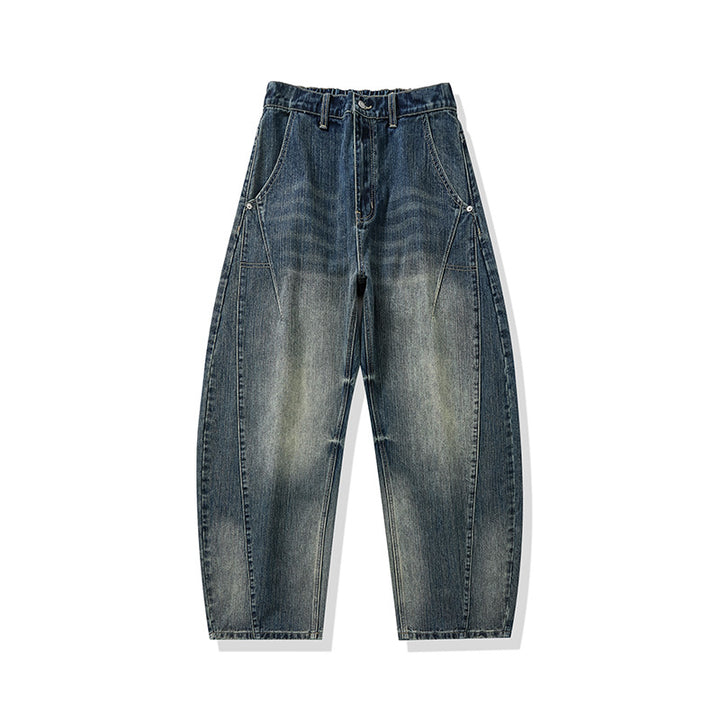 Herren Weite Baggy-Jeans mit hohem Bund, konischer Knöchelpassform und elastischem Tunnelzug Echoarchiv
