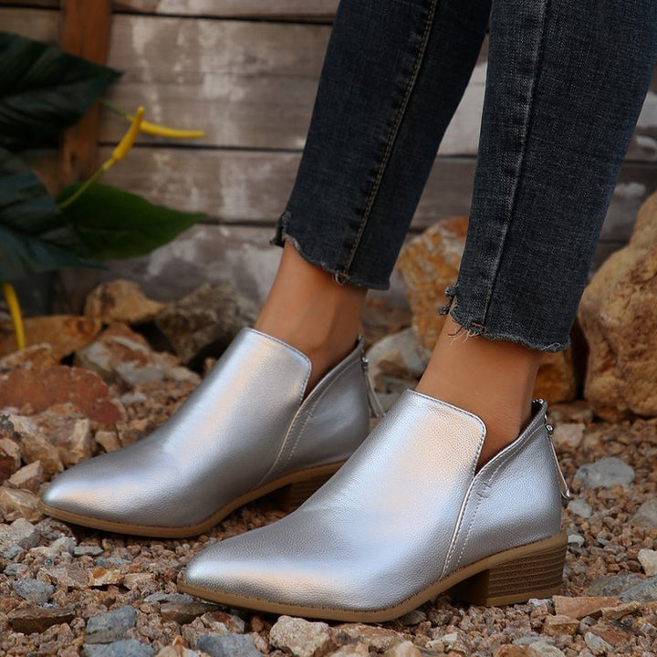Damen nan spitz zulaufende Schlupf-Ankleboots mit kleinem Blockabsatz und ergonomischem Komfortfußbett Echo Archiv