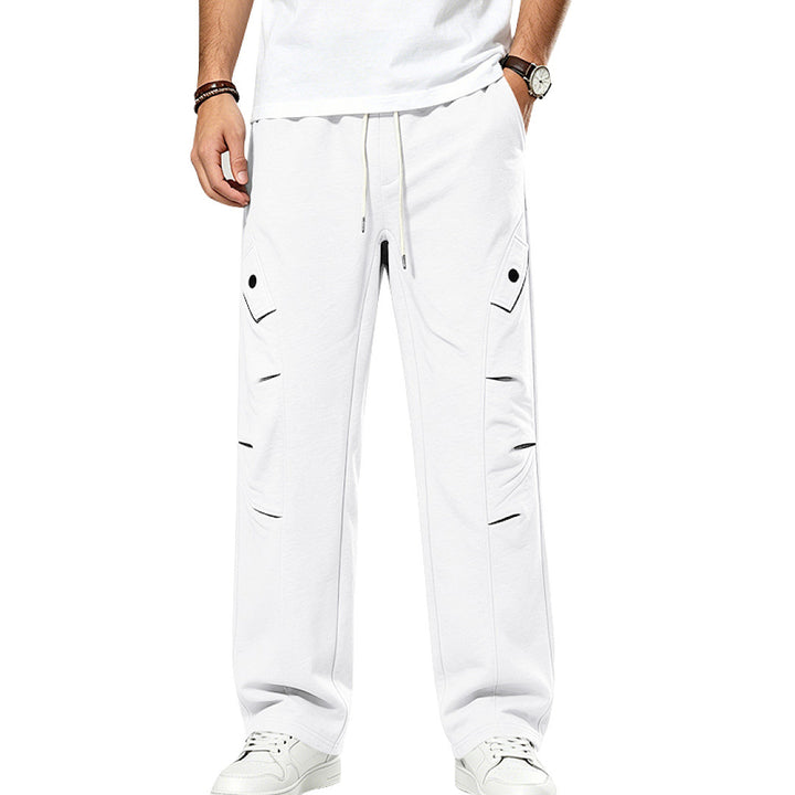 Herren Lässige Cargo-Jogginghose mit Kordelzug und Cut-Out-Details – Bravaro