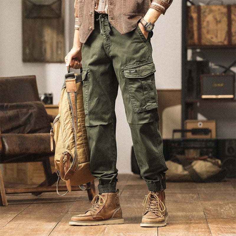 Herren Utility-Cargo-Jogginghose mit Mehrfachtaschen, elastischen Bündchen & Reißverschlussdetail Echoarchiv
