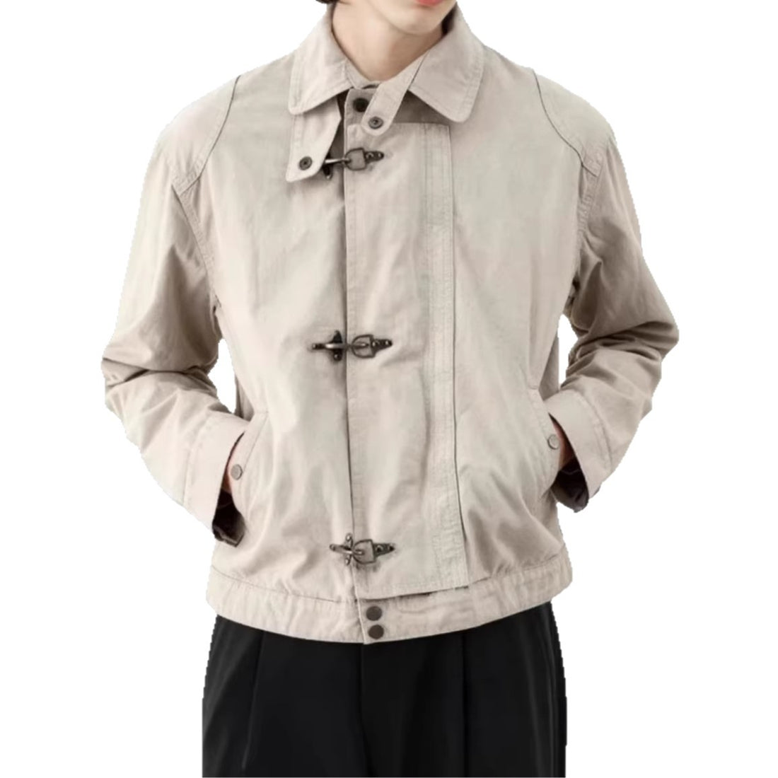 Damen Modische Kurzjacke mit Schnallenverschluss – Célinea