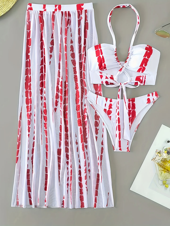 Damen Bikini-Set mit elegantem Wickelrock und modischem Triangel-Top Echo Archiv