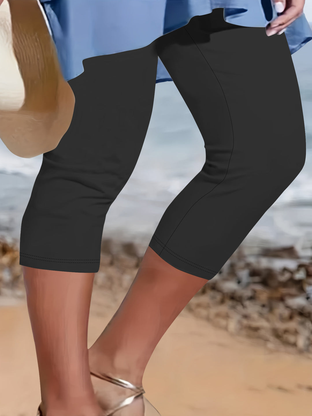 Damen Capri-Biker-Shorts mit hohem Bund und stützender Kompression echoarchiv-