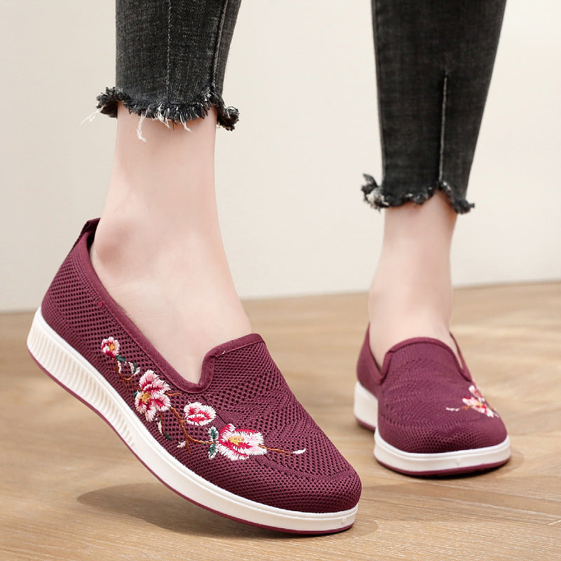 Damen Slip-On Sneaker mit floralem Stickmuster Echo Archiv