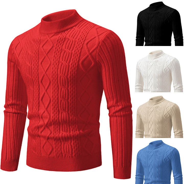 Herren Strickpullover mit modernem Zopfmuster Echoarchiv