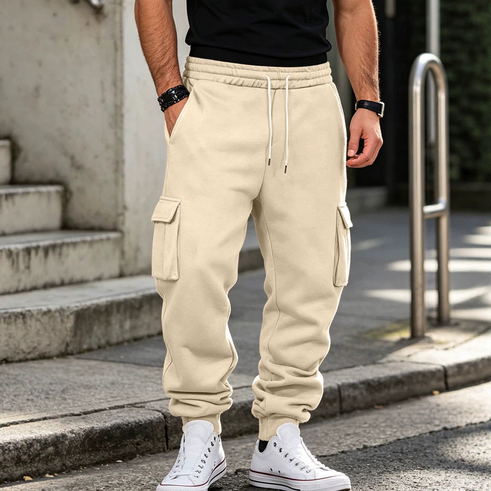 Herren Cargo-Jogginghose aus Baumwollfleece mit elastischem Bund und Beinbündchen Echoarchiv