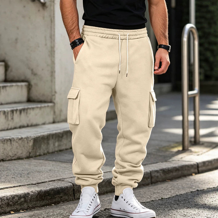 Herren Cargo-Jogginghose aus Baumwollfleece mit elastischem Bund und Beinbündchen Echoarchiv
