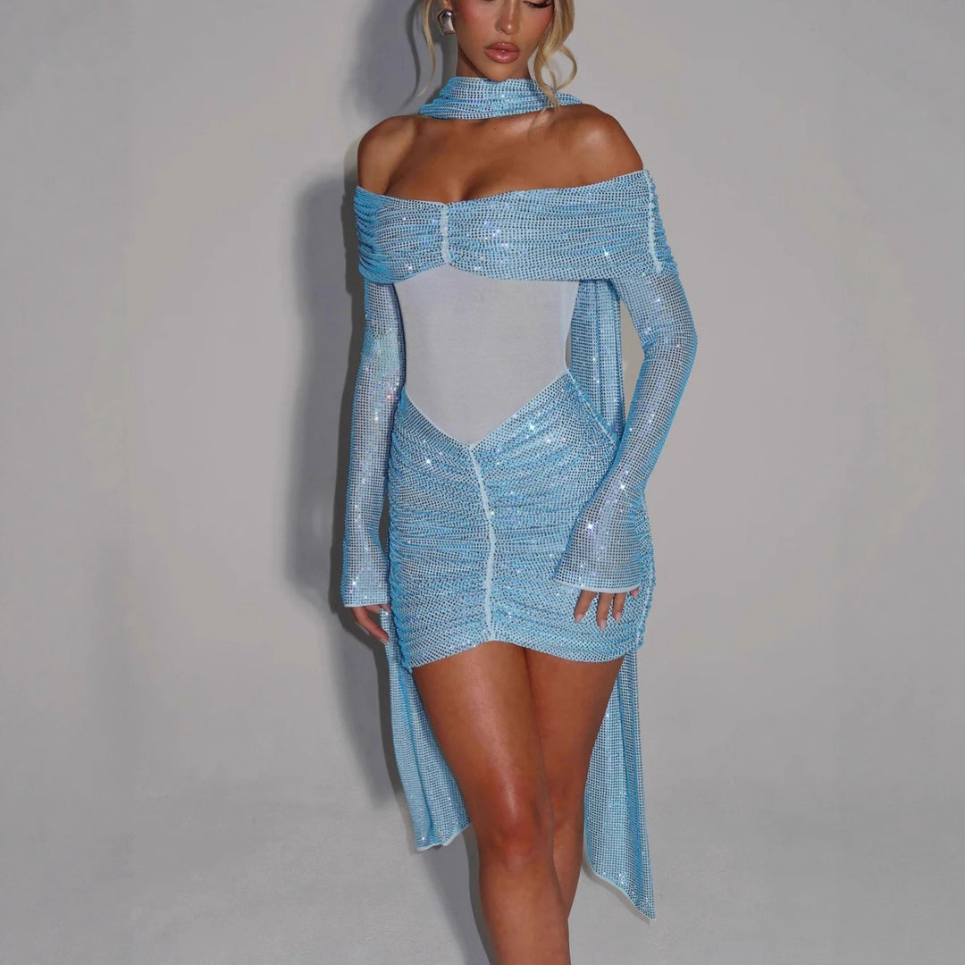 Damen Glamouröses Minikleid mit elegantem Rüschendesign Echo Archiv
