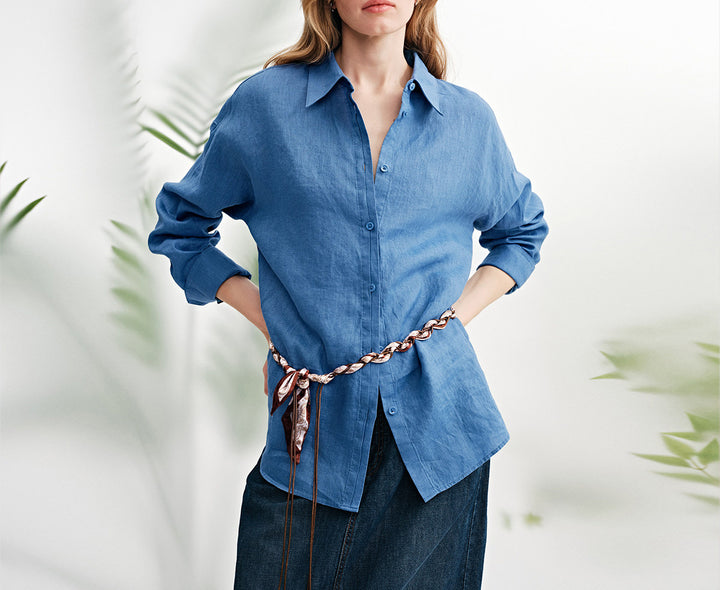 Damen Luftige Leinenbluse Echoarchiv