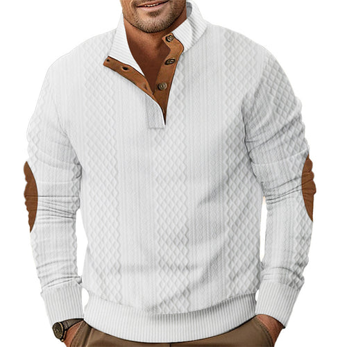 Herren modischer Strickpullover mit innovativem Kragen und eleganten Kontrastdetails Echoarchiv