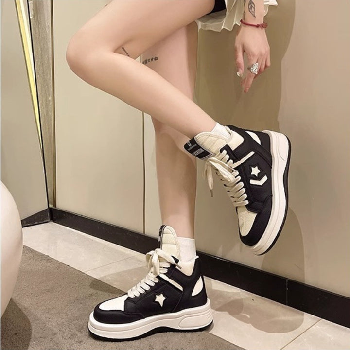 Damen Chunky High-Top Plateausneaker mit gepolstertem Schaft und ergonomischer Komfortsohle – Névara
