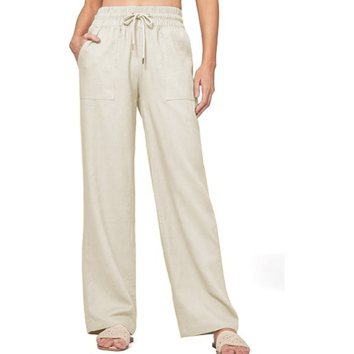 Damen nan weite Loungewear-Hose mit hohem Elastikbund Kordelzug Seitentaschen und legerer Palazzo-Passform Echo Archiv