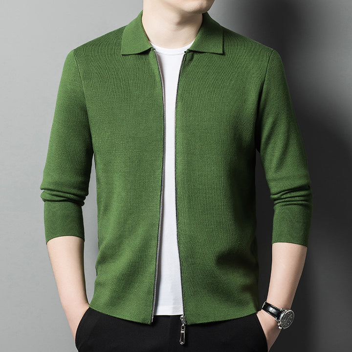 Herren modischer Strickpullover mit durchgehendem Reißverschluss Echoarchiv
