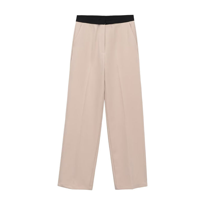 Damen Weite Palazzo-Hose mit elastischem Kontrastbund und Bügelfalten Echo Archiv