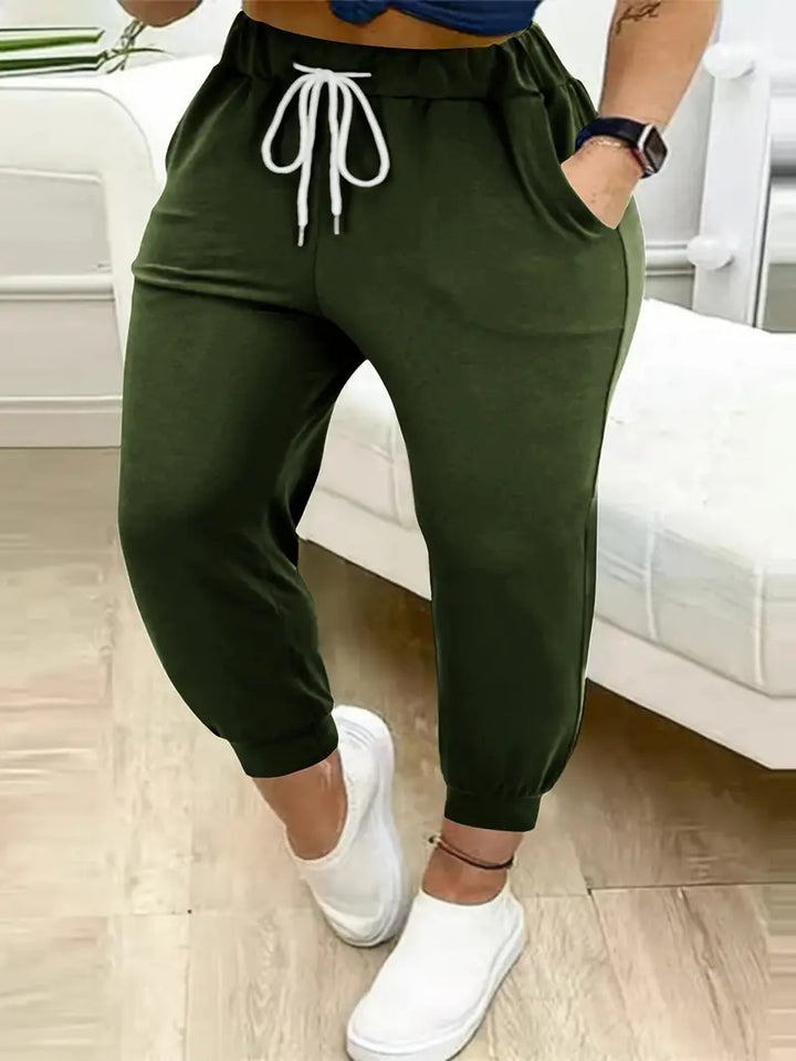 Damen Lässige Jogginghose mit Kordelzug, elastischem Komfortbund und schmalem Bündchen Echoarchiv