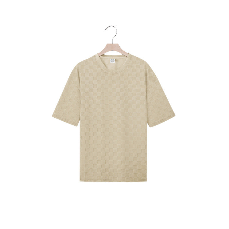 Herren lässiges Kurzarmshirt aus strukturierter Baumwolle Echoarchiv