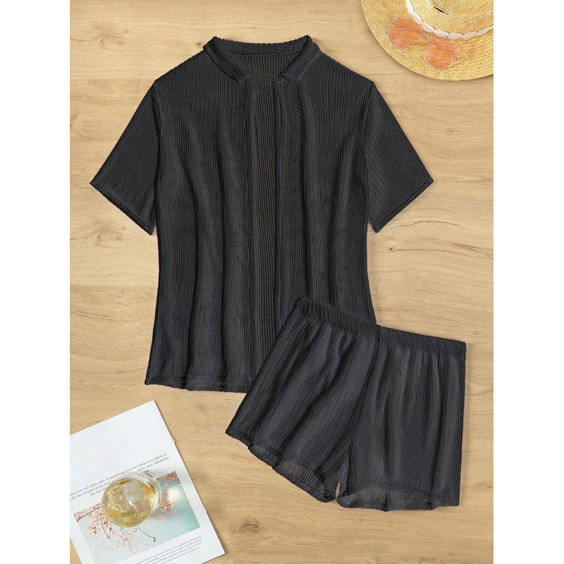 Damen Set aus luftiger Strickjacke und Shorts Echo Archiv