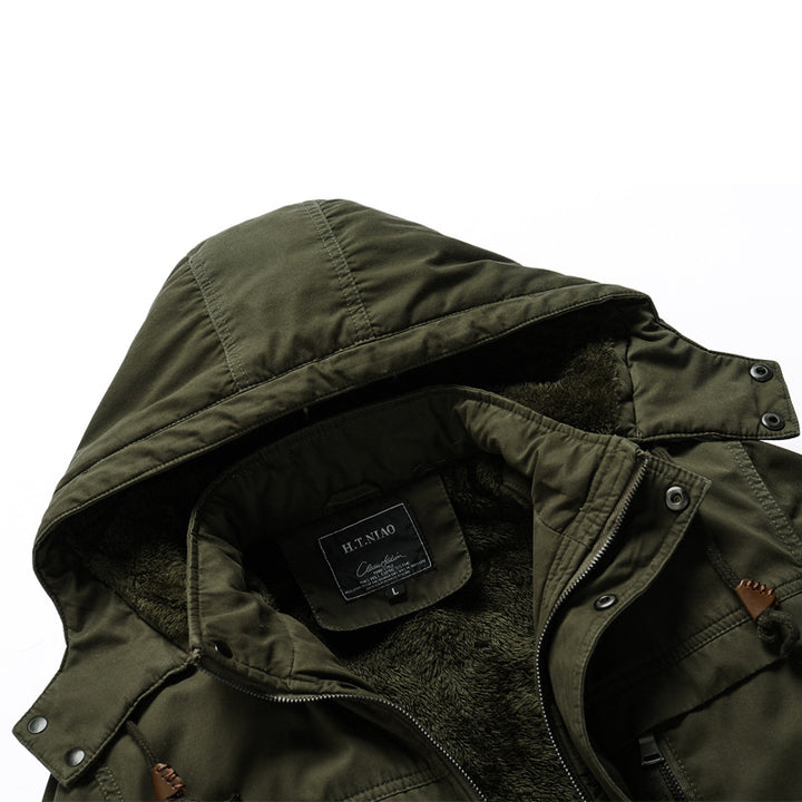 Herren Gefütterter Fieldparka mit Teddyfleece‑Innenfutter und Multifunktions‑Taschen – Taviero