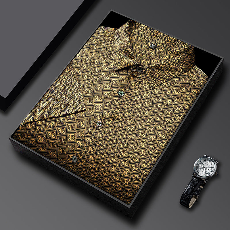 Herren Elegantes Hemd mit kunstvollem Muster Echoarchiv