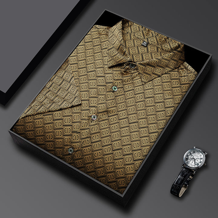 Herren Elegantes Hemd mit kunstvollem Muster Echoarchiv