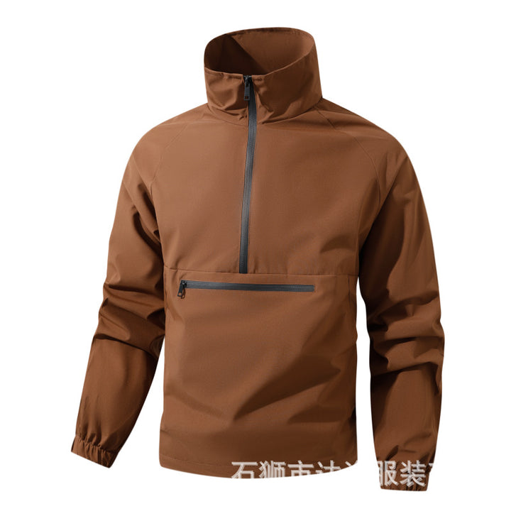 Herren Wind- und Wasserabweisende Anorak-Pulloverjacke mit Halbreißverschluss und Kängurutasche Echoarchiv
