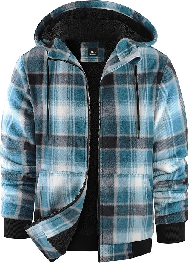 Herren gefütterte Flanelljacke mit urbanem Karomuster Echoarchiv