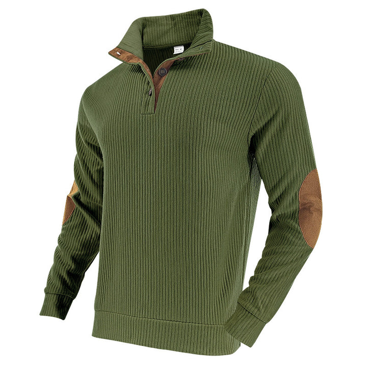 Herren eleganter Pulli mit hochwertigem Stehkragen und modischen Kontrastdetails Echoarchiv