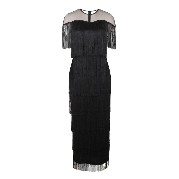 Damen Maxikleid mit Fransen Echo Archiv