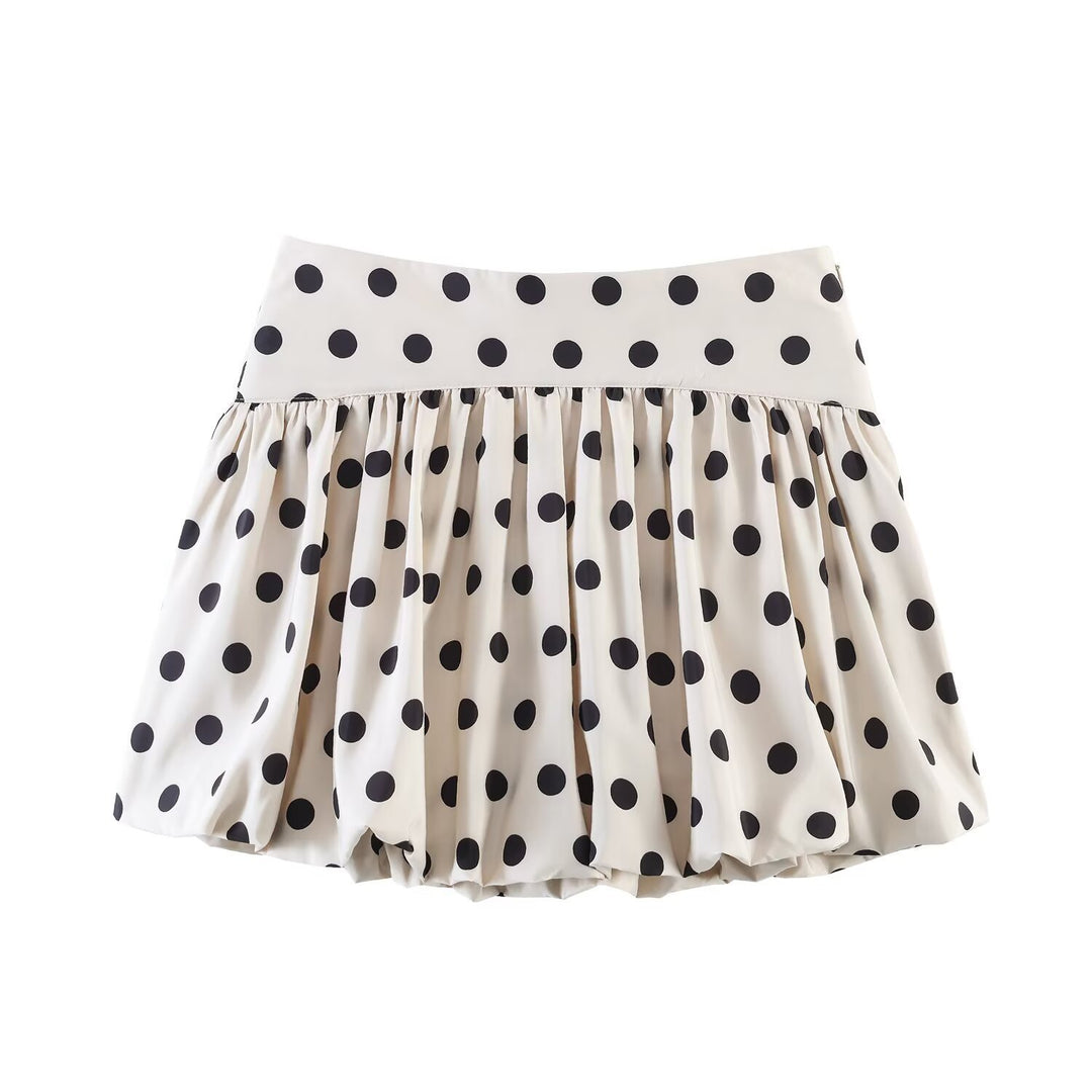 Damen Voluminöser Punkteshort mit bauschigem Saum Echo Archiv