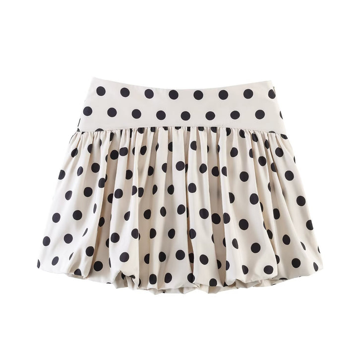 Damen Voluminöser Punkteshort mit bauschigem Saum Echo Archiv
