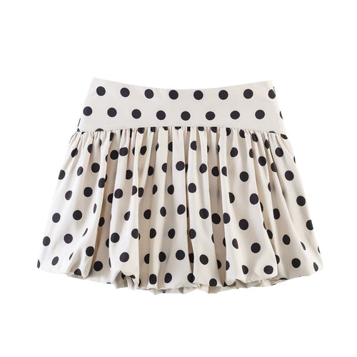Damen Voluminöser Punkteshort mit bauschigem Saum Echo Archiv