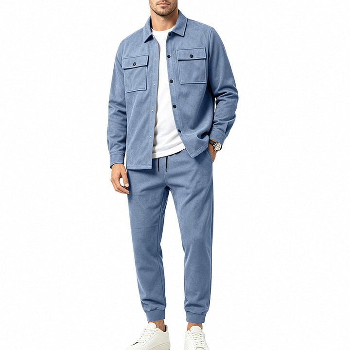Herren Overshirt- und Jogginghose-Set aus weichem Baumwollmix Echoarchiv