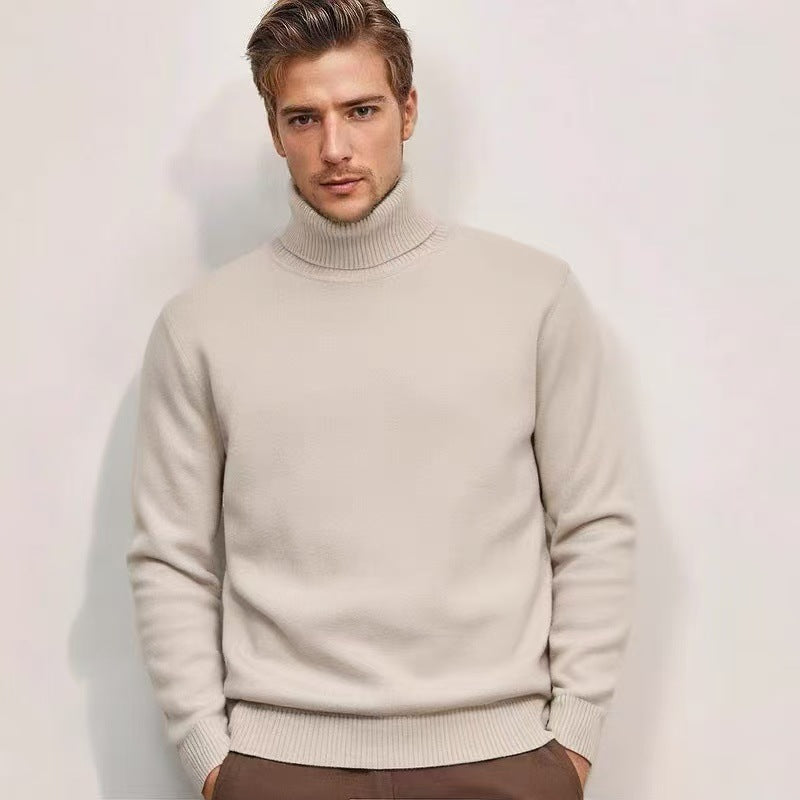 Herren nan feinstrick Rollkragenpullover mit schmaler Silhouette und gerippten Bündchen Echo Archiv