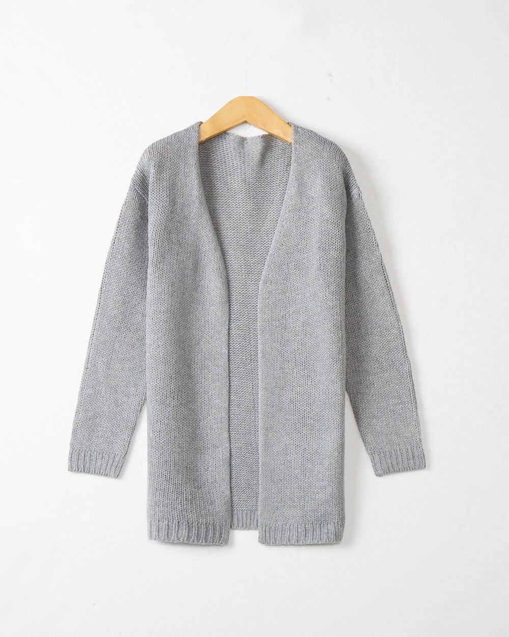 Damen Longline Strickcardigan ohne Verschluss mit offener Front und feiner Rippkante Echo Archiv