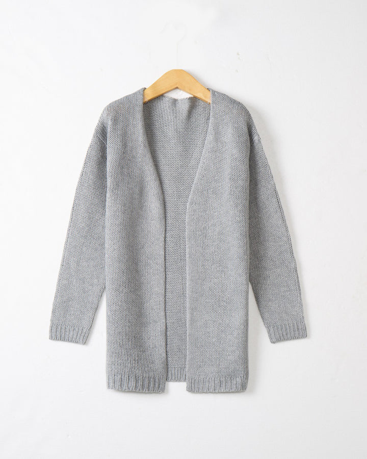 Damen Longline Strickcardigan ohne Verschluss mit offener Front und feiner Rippkante Echo Archiv