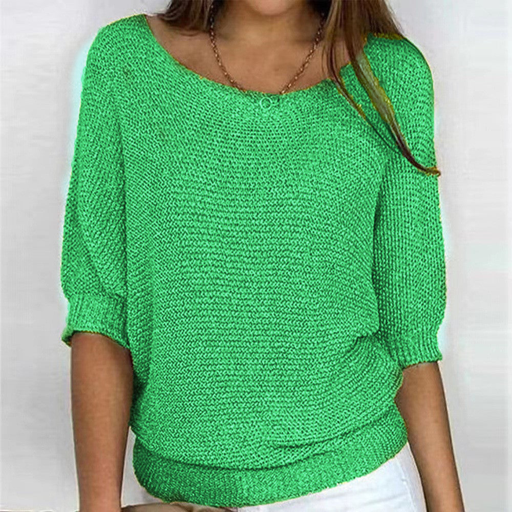 Damen nan legerer kastiger Feinstrickpullover mit weitem Ausschnitt Echo Archiv