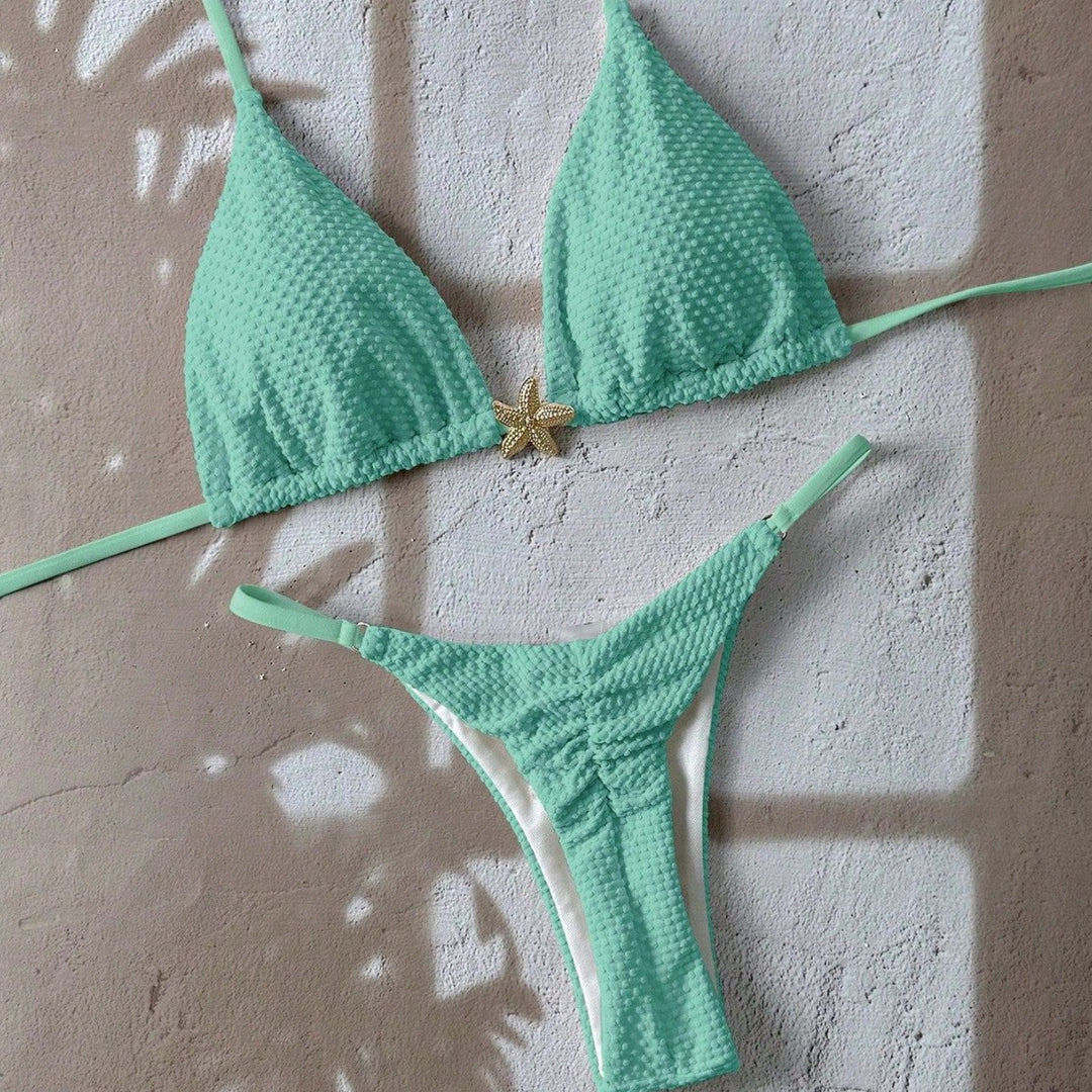 Damen Triangel-Bikini mit strukturiertem Stoff und maritimen Details Echo Archiv